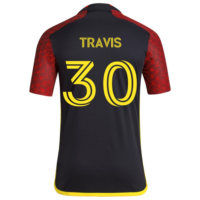 Herren Riley Travis #30 Rot Schwarz Auswärtstrikot Trikot 2024/25 T-Shirt