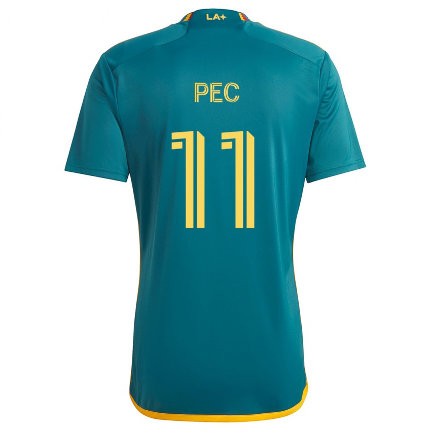 Herren Gabriel Pec #11 Grün Gelb Auswärtstrikot Trikot 2024/25 T-Shirt