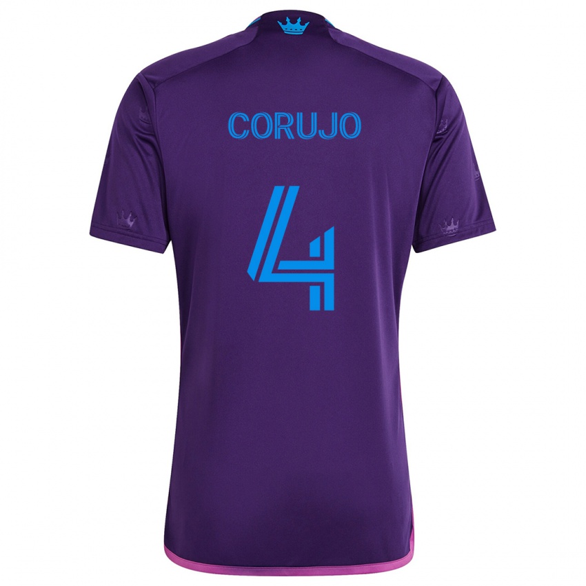 Herren Guzmán Corujo #4 Lila-Blau Auswärtstrikot Trikot 2024/25 T-Shirt