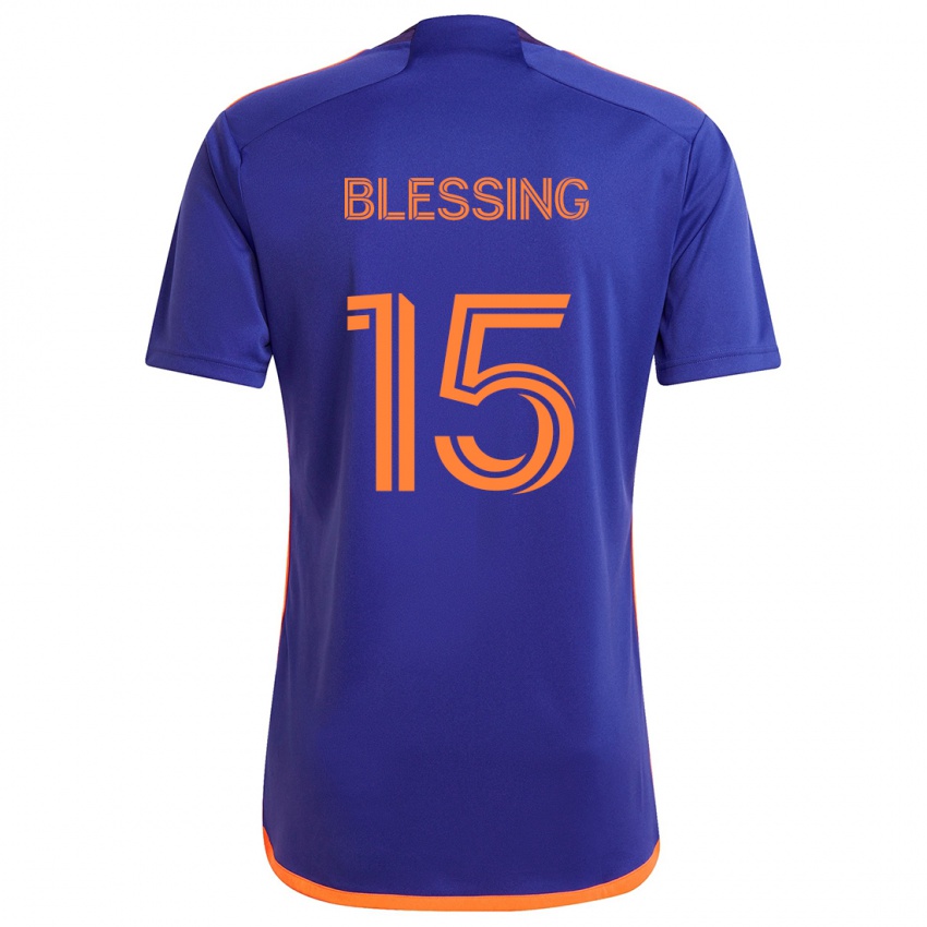 Herren Latif Blessing #15 Lila Orange Auswärtstrikot Trikot 2024/25 T-Shirt