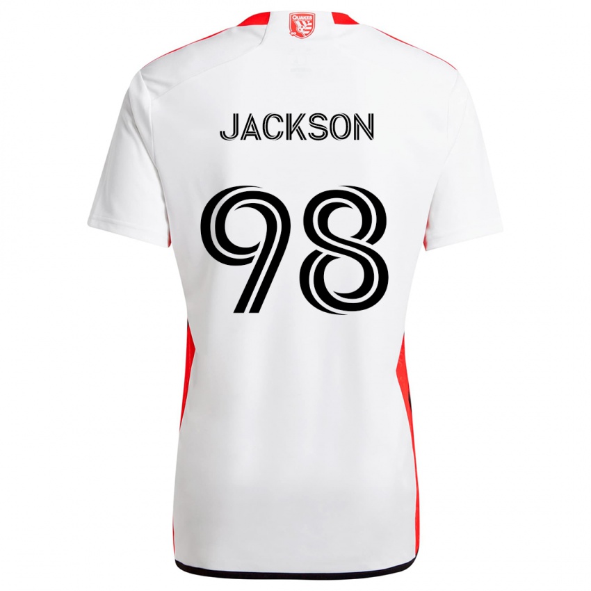 Herren Jacob Jackson #98 Weiß Rot Auswärtstrikot Trikot 2024/25 T-Shirt