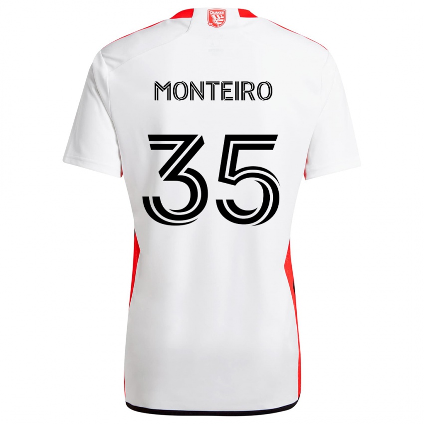 Herren Jamiro Monteiro #35 Weiß Rot Auswärtstrikot Trikot 2024/25 T-Shirt