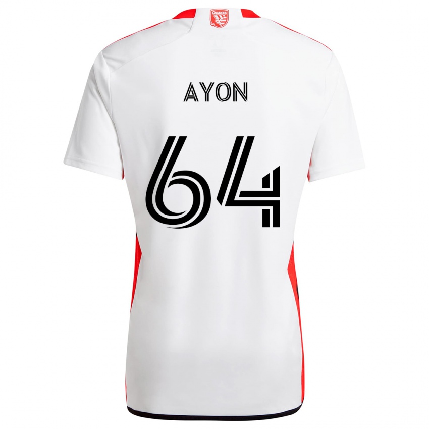 Herren Jerry Ayon #64 Weiß Rot Auswärtstrikot Trikot 2024/25 T-Shirt