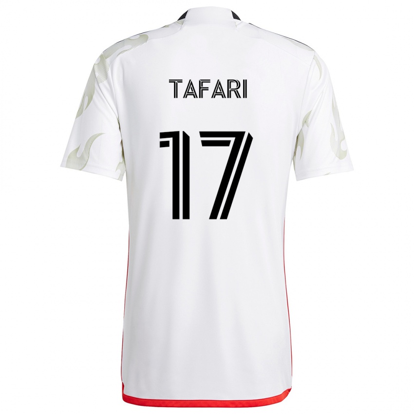 Herren Nkosi Tafari #17 Weiß Rot Schwarz Auswärtstrikot Trikot 2024/25 T-Shirt