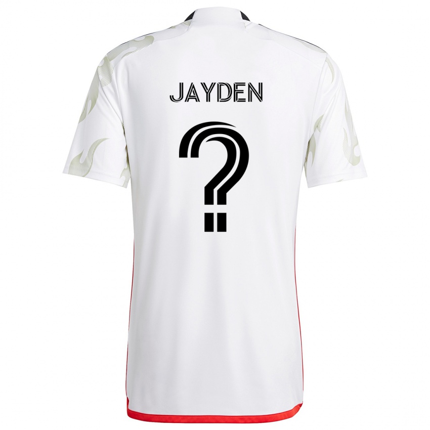 Herren Rus Jayden #0 Weiß Rot Schwarz Auswärtstrikot Trikot 2024/25 T-Shirt