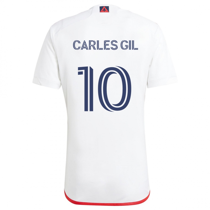 Herren Carles Gil #10 Weiß Rot Auswärtstrikot Trikot 2024/25 T-Shirt