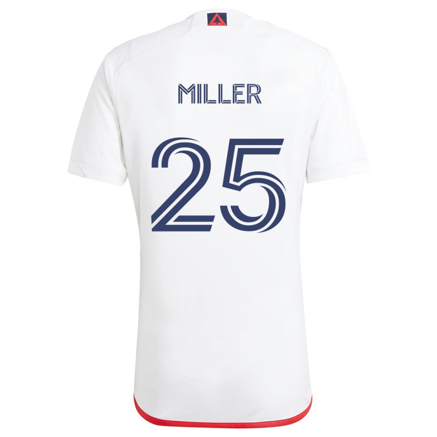 Herren Peyton Miller #25 Weiß Rot Auswärtstrikot Trikot 2024/25 T-Shirt