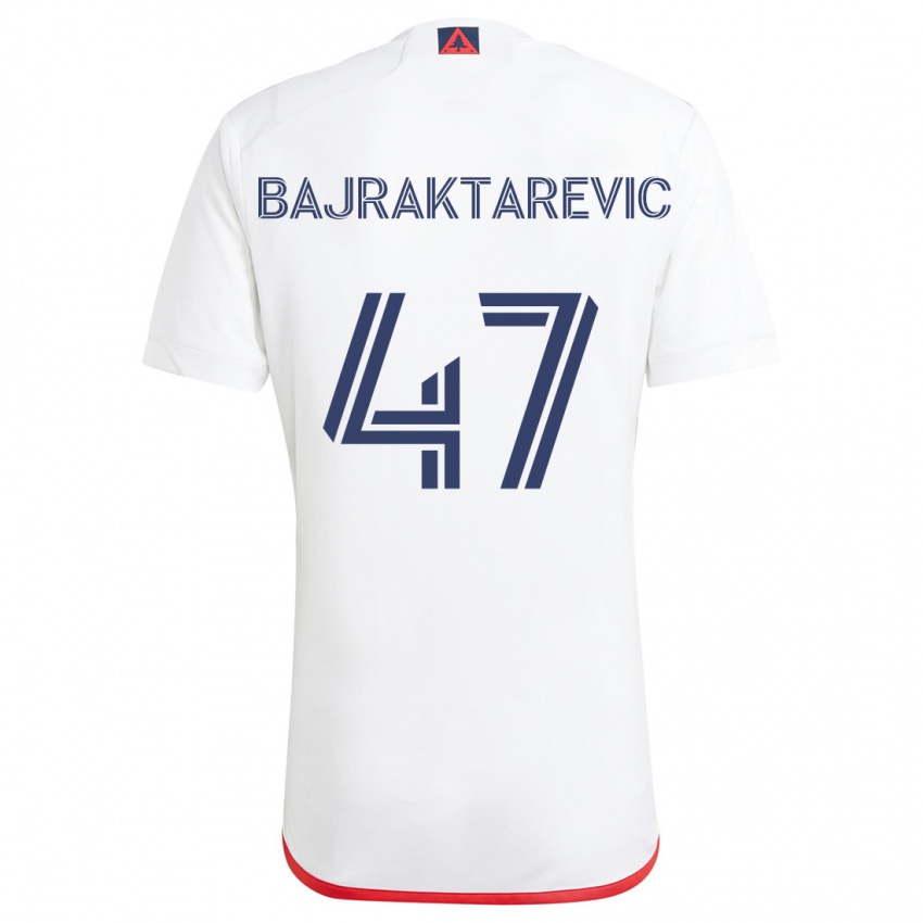 Herren Esmir Bajraktarevic #47 Weiß Rot Auswärtstrikot Trikot 2024/25 T-Shirt