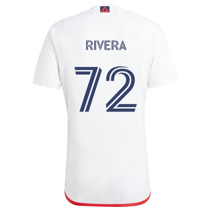 Herren Damián Rivera #72 Weiß Rot Auswärtstrikot Trikot 2024/25 T-Shirt