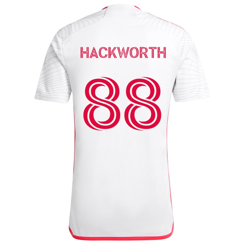 Herren Larsen Hackworth #88 Weiß Rot Auswärtstrikot Trikot 2024/25 T-Shirt