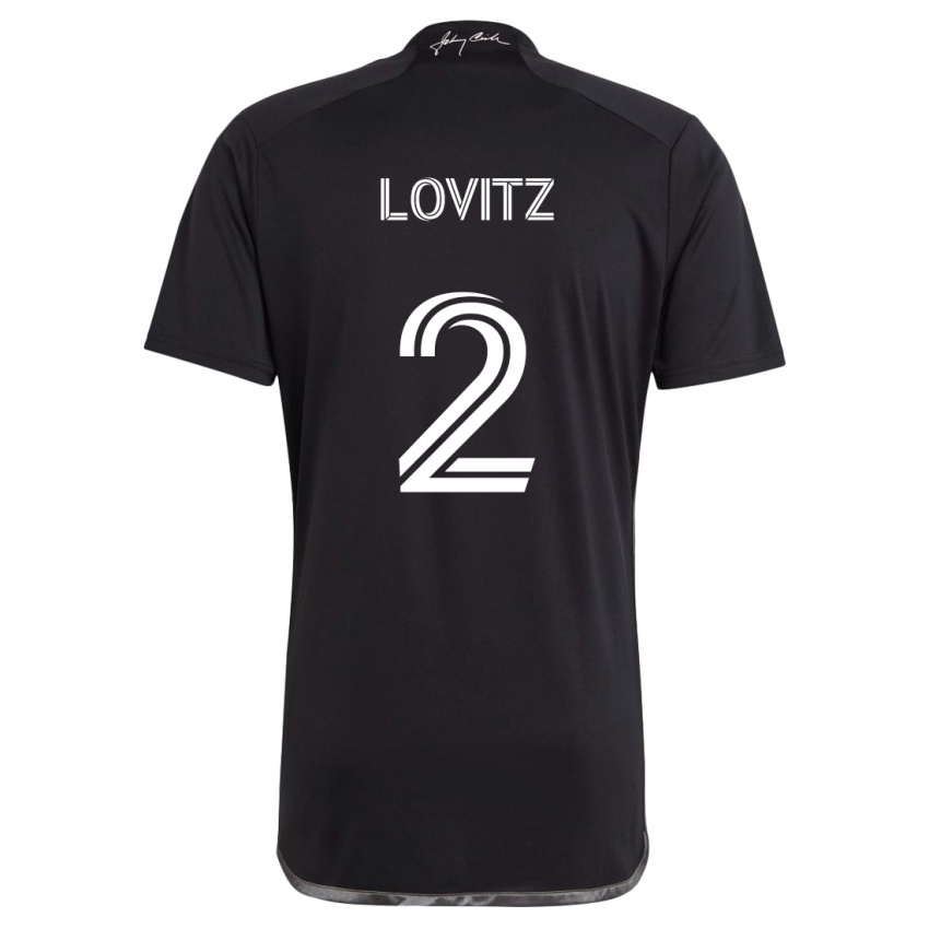 Herren Daniel Lovitz #2 Schwarz Auswärtstrikot Trikot 2024/25 T-Shirt