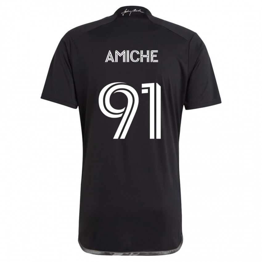 Herren Kemy Amiche #91 Schwarz Auswärtstrikot Trikot 2024/25 T-Shirt