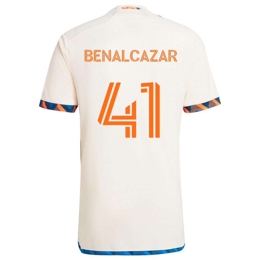 Herren Nico Benalcázar #41 Weiß Orange Auswärtstrikot Trikot 2024/25 T-Shirt