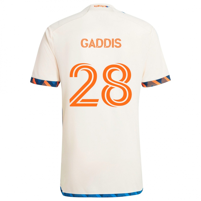 Herren Raymon Gaddis #28 Weiß Orange Auswärtstrikot Trikot 2024/25 T-Shirt