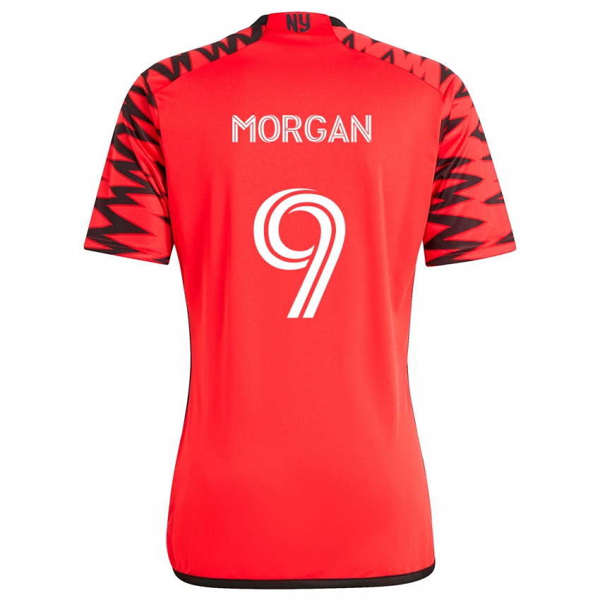 Herren Lewis Morgan #9 Rot Schwarz Weiß Auswärtstrikot Trikot 2024/25 T-Shirt