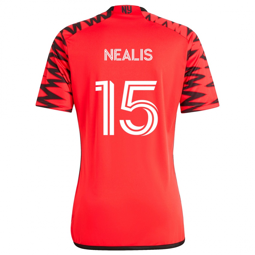 Herren Sean Nealis #15 Rot Schwarz Weiß Auswärtstrikot Trikot 2024/25 T-Shirt