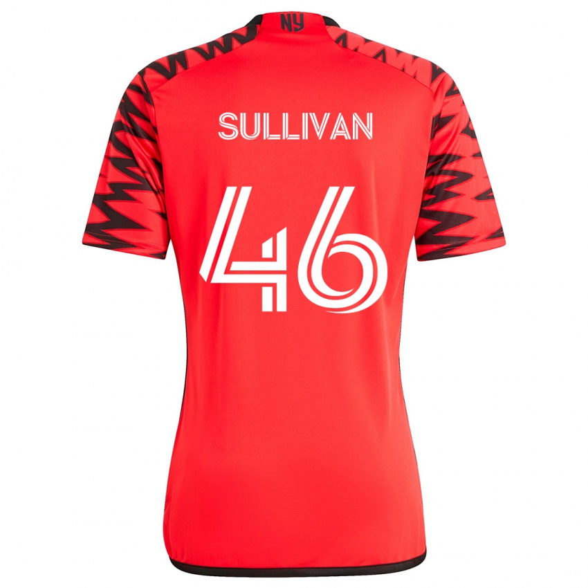 Herren Dylan Sullivan #46 Rot Schwarz Weiß Auswärtstrikot Trikot 2024/25 T-Shirt