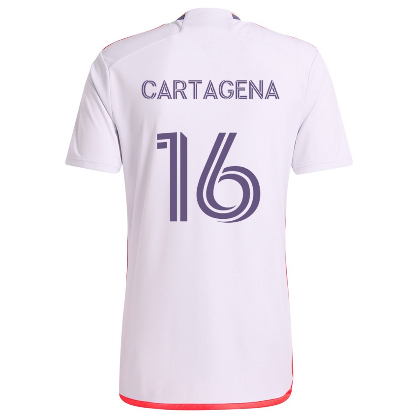 Herren Wilder Cartagena #16 Weiß Rot Lila Auswärtstrikot Trikot 2024/25 T-Shirt