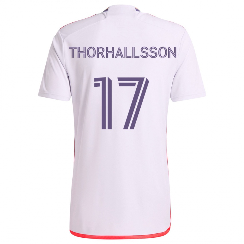 Herren Dagur Dan Thórhallsson #17 Weiß Rot Lila Auswärtstrikot Trikot 2024/25 T-Shirt