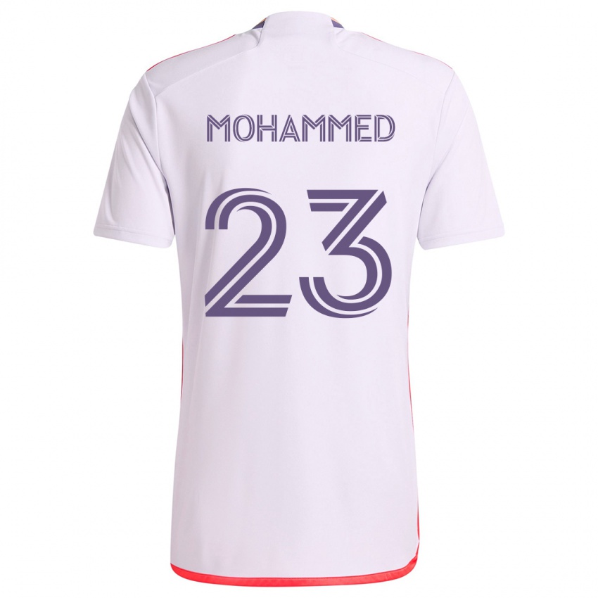 Herren Shak Mohammed #23 Weiß Rot Lila Auswärtstrikot Trikot 2024/25 T-Shirt