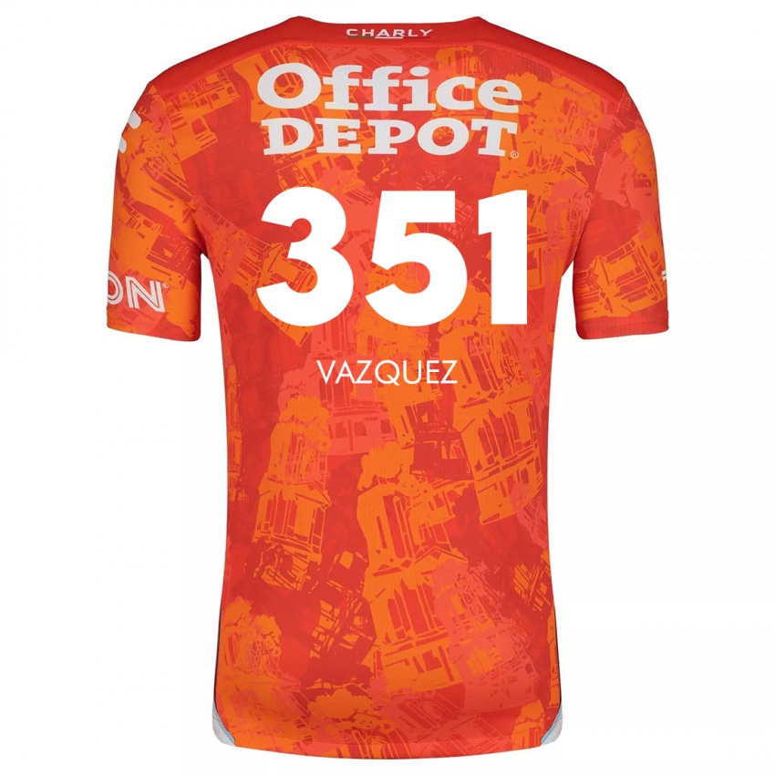 Herren Maximo Vázquez #351 Orange Weiß Auswärtstrikot Trikot 2024/25 T-Shirt