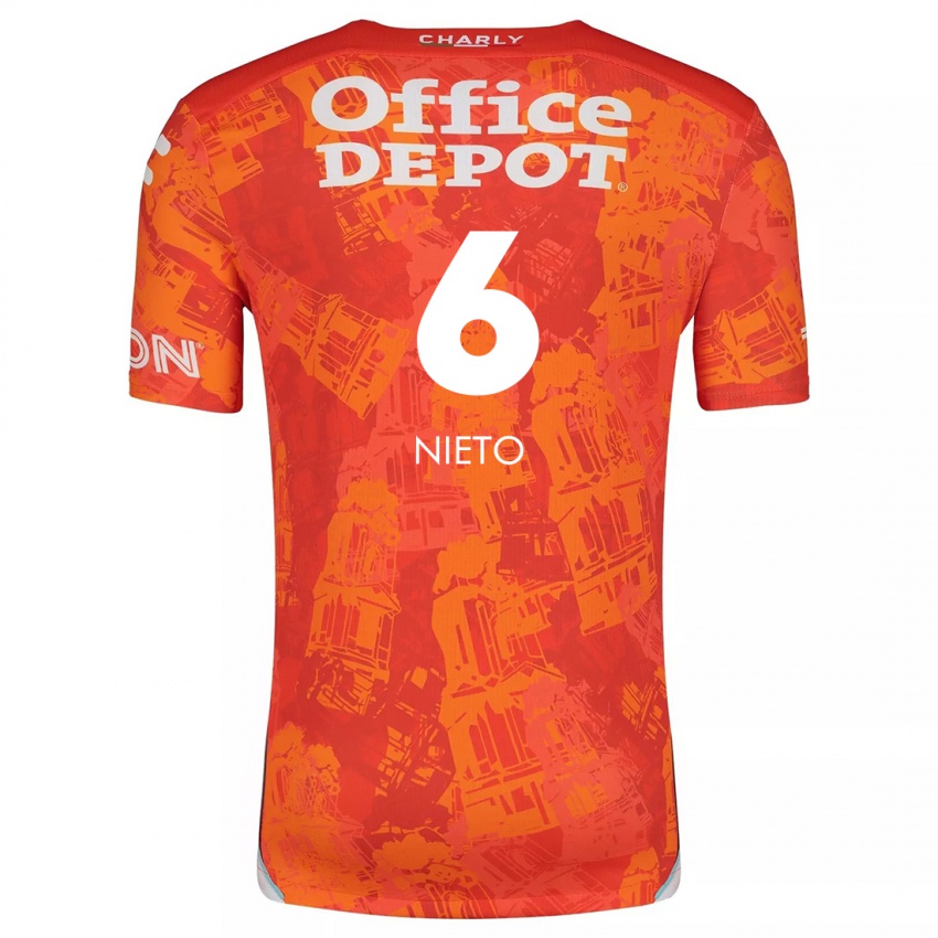 Herren Karla Nieto #6 Orange Weiß Auswärtstrikot Trikot 2024/25 T-Shirt