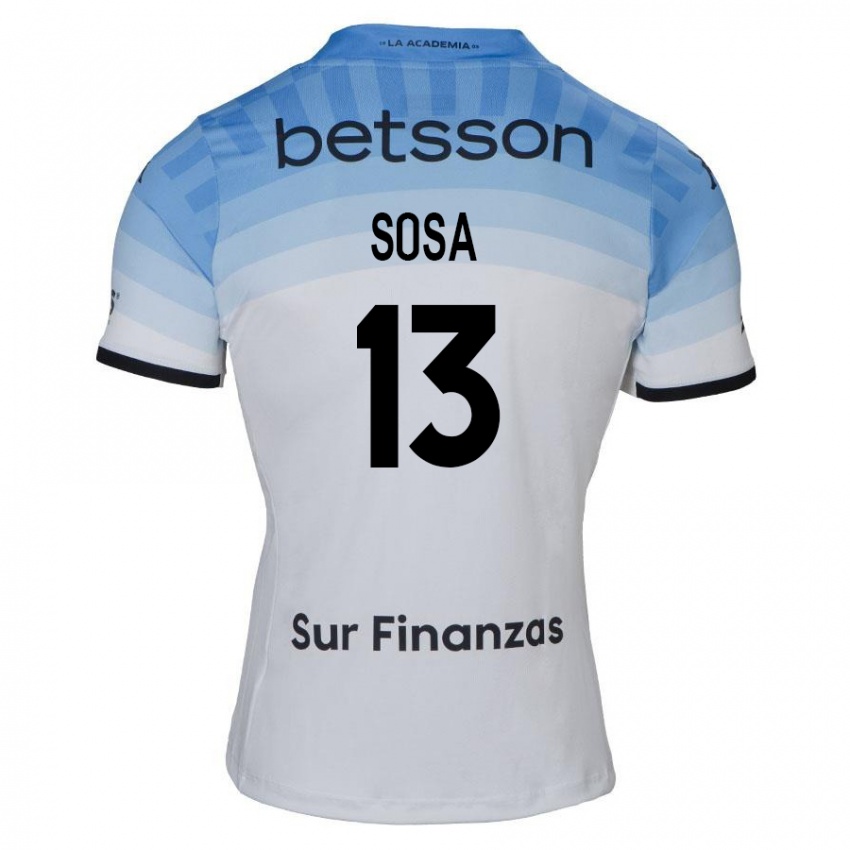 Herren Santiago Sosa #13 Weiß Blau Schwarz Auswärtstrikot Trikot 2024/25 T-Shirt