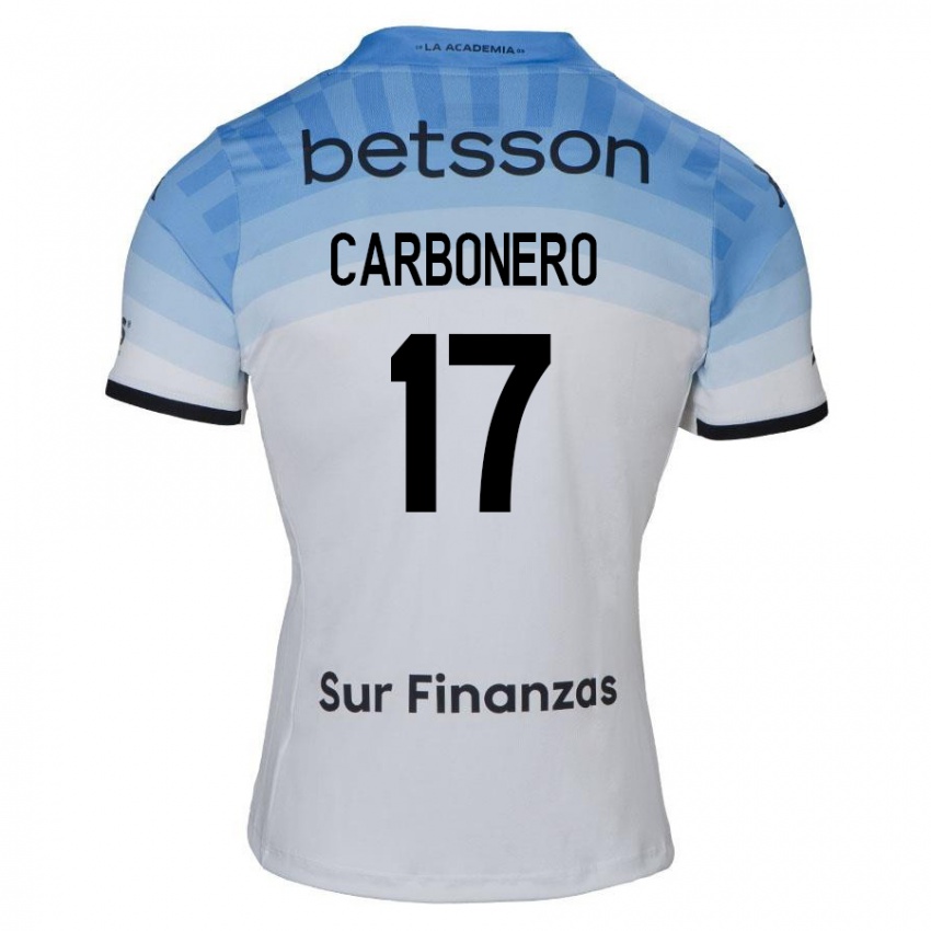 Herren Johan Carbonero #17 Weiß Blau Schwarz Auswärtstrikot Trikot 2024/25 T-Shirt