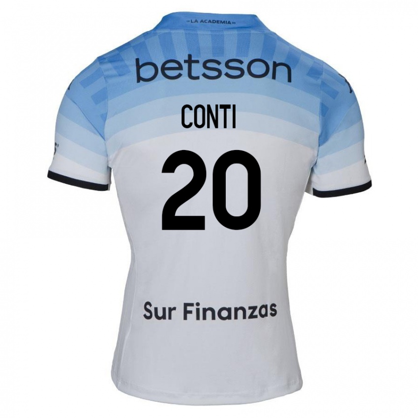 Herren Germán Conti #20 Weiß Blau Schwarz Auswärtstrikot Trikot 2024/25 T-Shirt