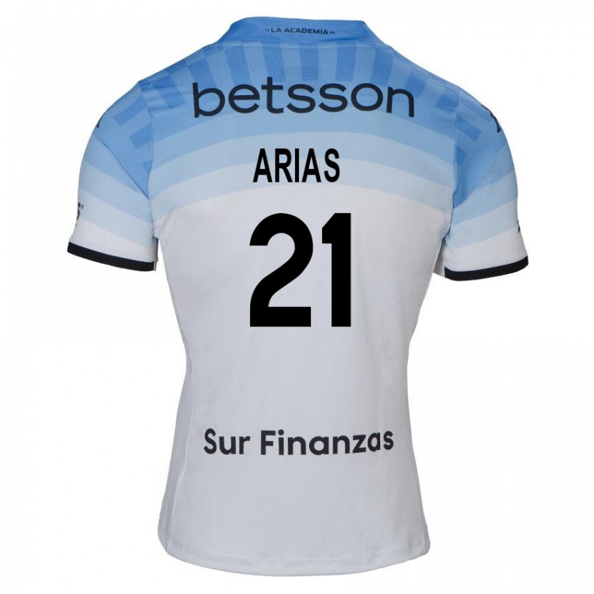 Herren Gabriel Arias #21 Weiß Blau Schwarz Auswärtstrikot Trikot 2024/25 T-Shirt