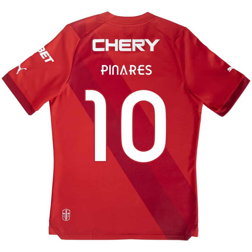 Herren Cesar Pinares #10 Rot-Weiss Auswärtstrikot Trikot 2024/25 T-Shirt