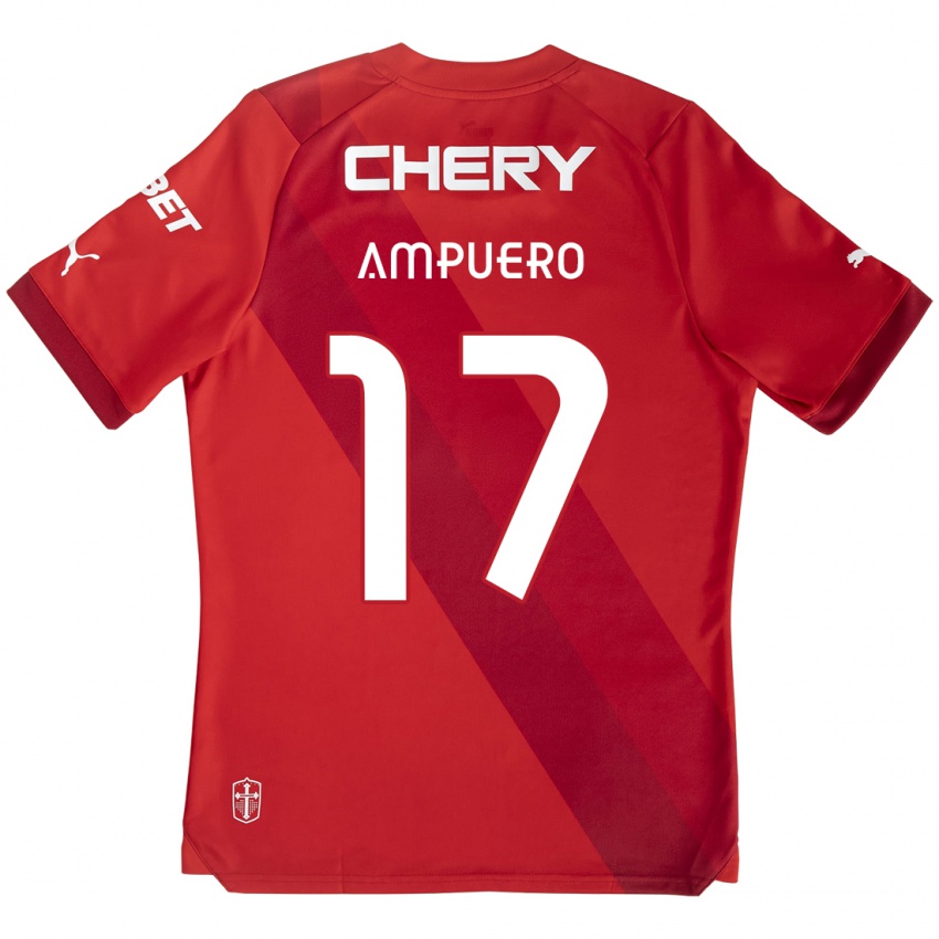 Herren Branco Ampuero #17 Rot-Weiss Auswärtstrikot Trikot 2024/25 T-Shirt