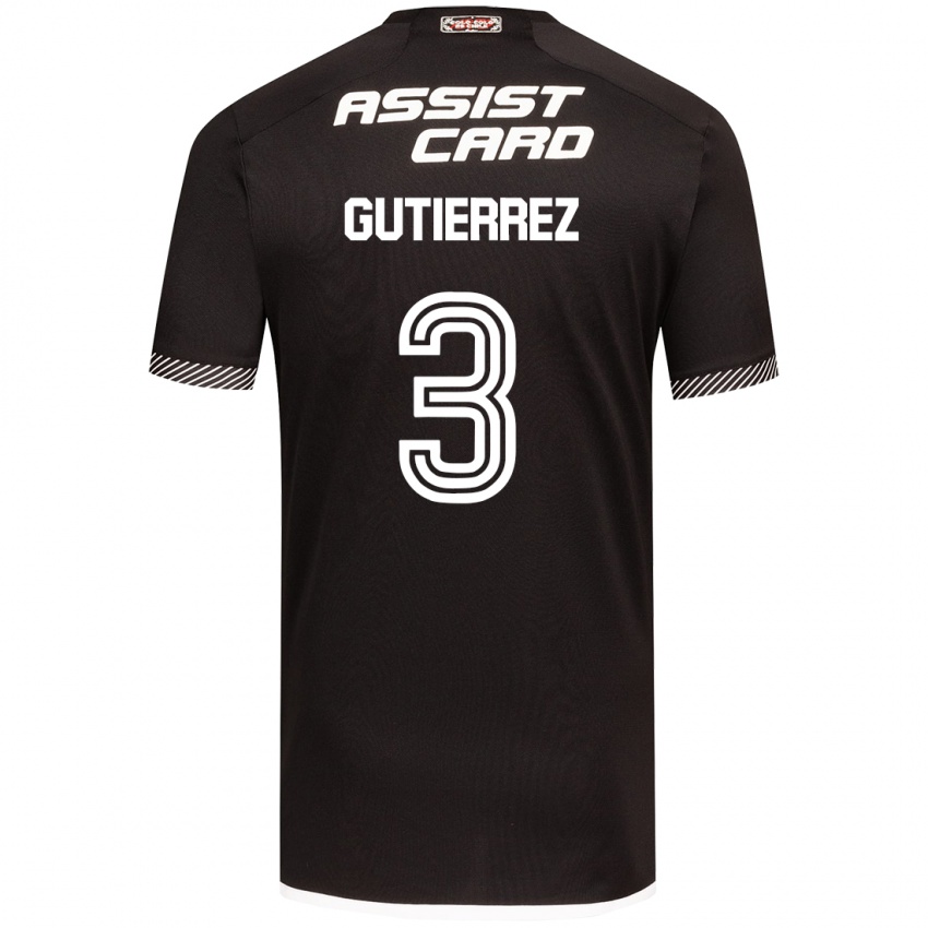 Herren Daniel Gutiérrez #3 Schwarz-Weiss Auswärtstrikot Trikot 2024/25 T-Shirt