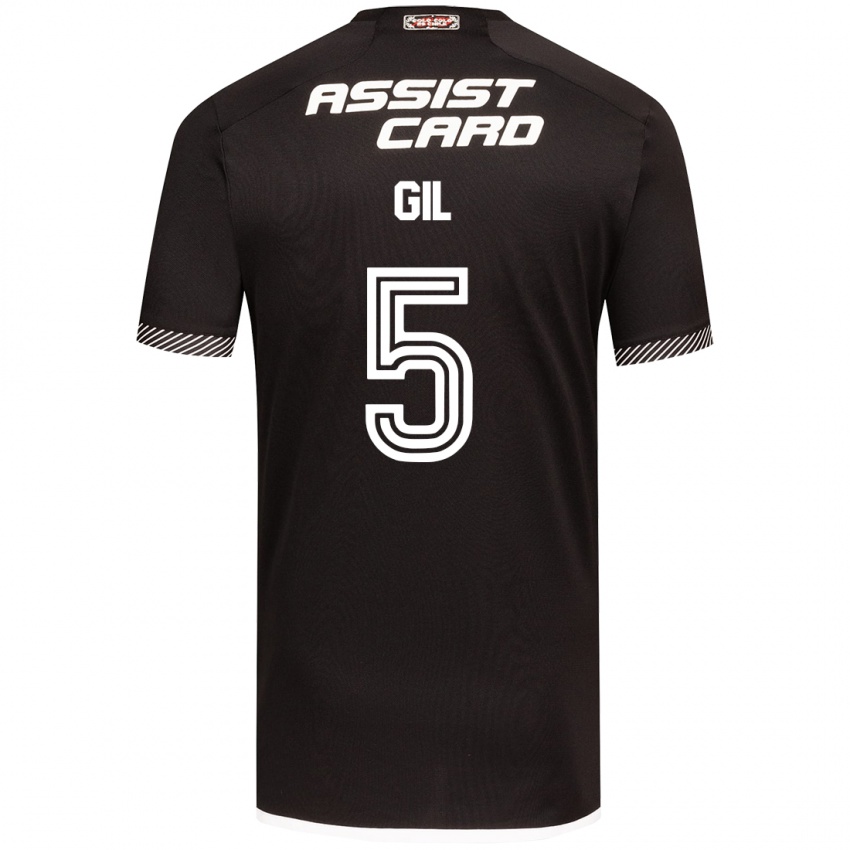 Herren Leonardo Gil #5 Schwarz-Weiss Auswärtstrikot Trikot 2024/25 T-Shirt