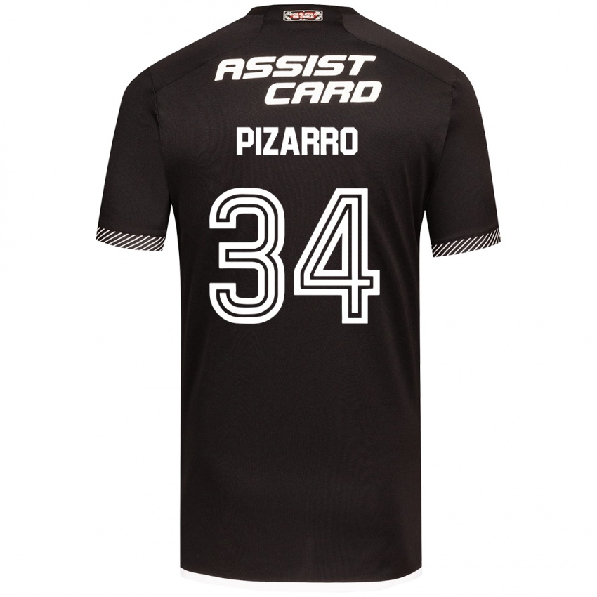 Herren Vicente Pizarro #34 Schwarz-Weiss Auswärtstrikot Trikot 2024/25 T-Shirt