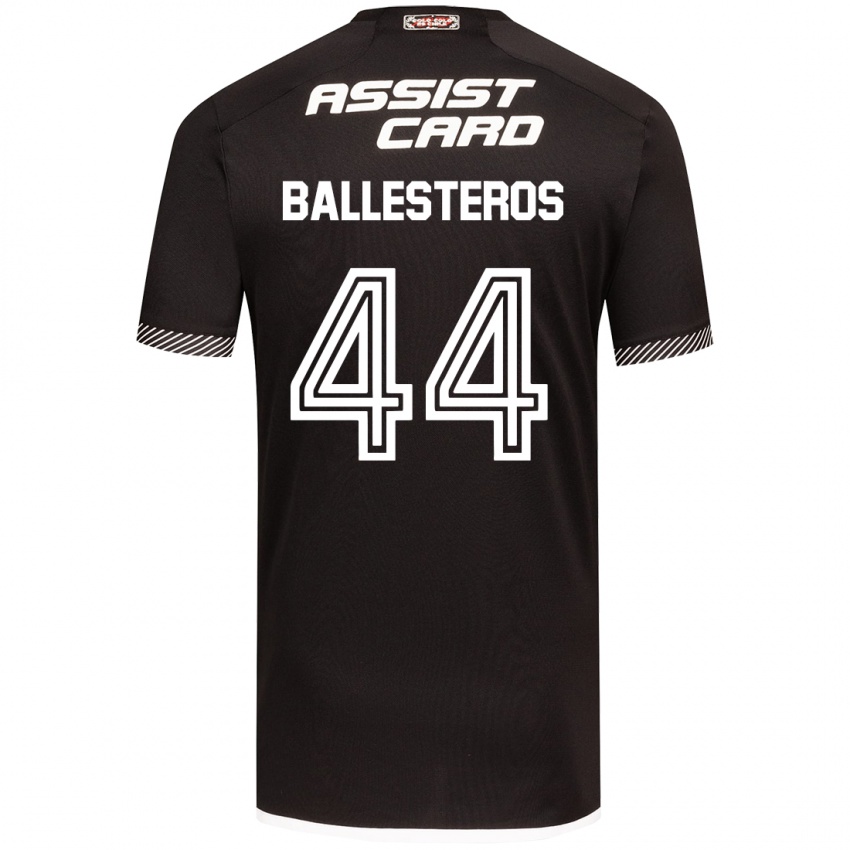 Herren Martín Ballesteros #44 Schwarz-Weiss Auswärtstrikot Trikot 2024/25 T-Shirt