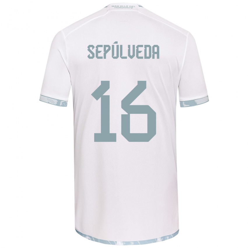 Herren Matías Sepúlveda #16 Weiß Grau Auswärtstrikot Trikot 2024/25 T-Shirt