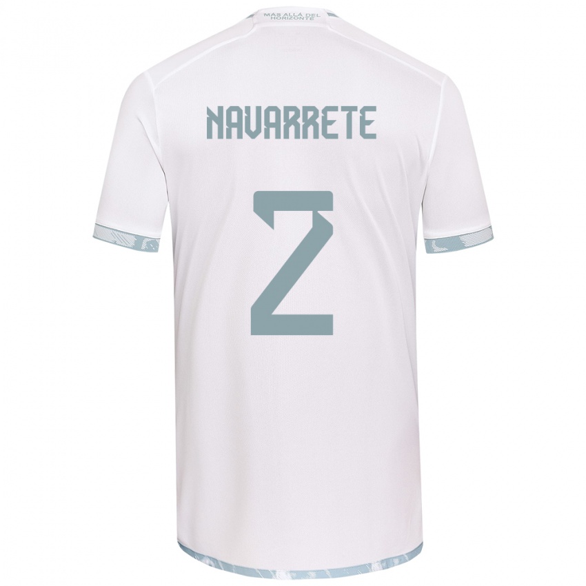 Herren Daniel Navarrete #2 Weiß Grau Auswärtstrikot Trikot 2024/25 T-Shirt