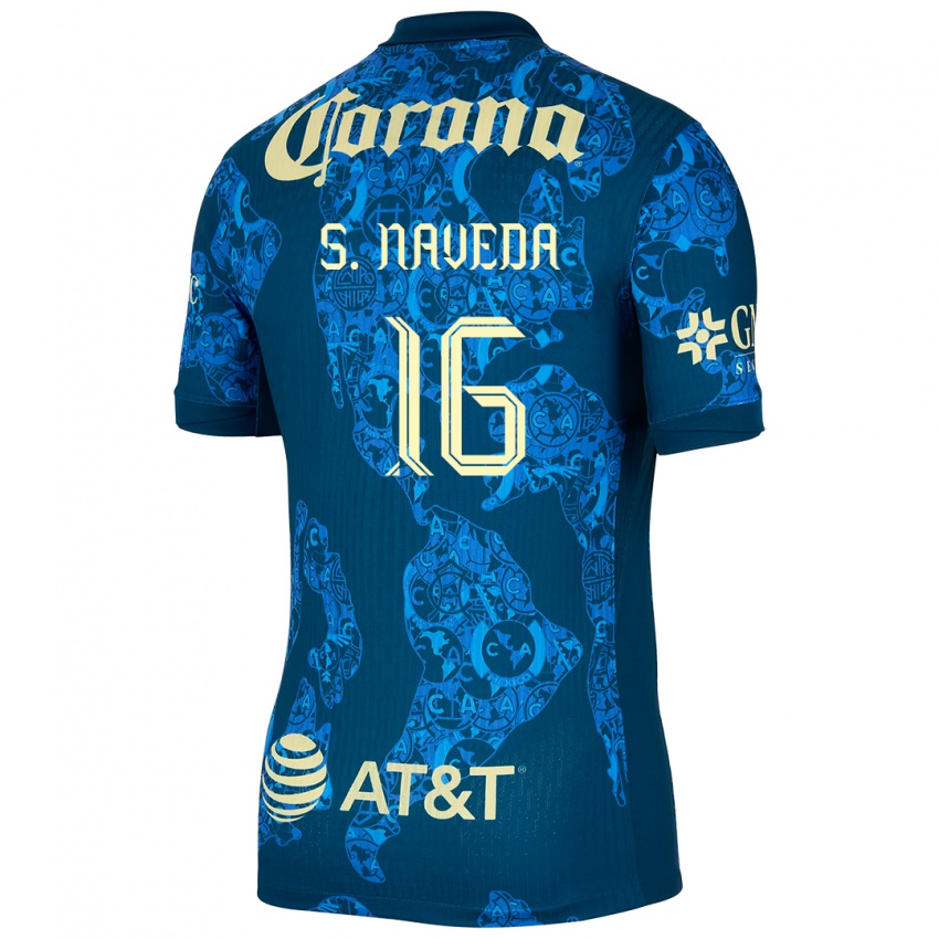 Herren Santiago Naveda #16 Blau Gelb Auswärtstrikot Trikot 2024/25 T-Shirt