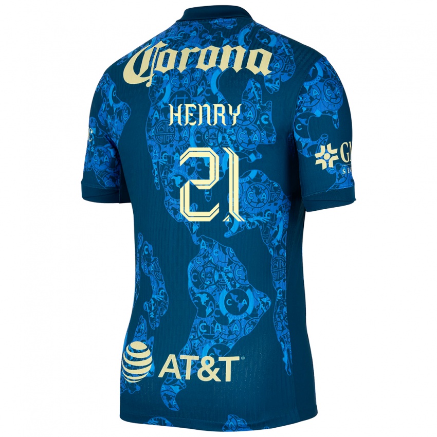 Herren Henry Martin #21 Blau Gelb Auswärtstrikot Trikot 2024/25 T-Shirt