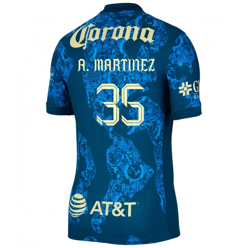 Herren Arturo Martínez #35 Blau Gelb Auswärtstrikot Trikot 2024/25 T-Shirt