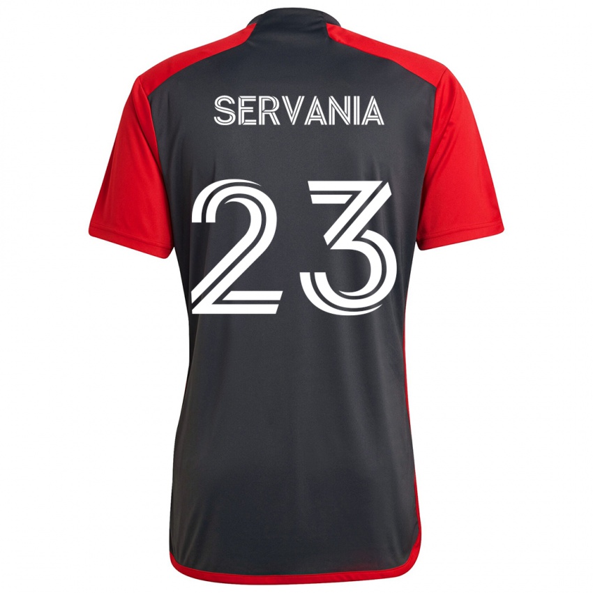 Damen Brandon Servania #23 Grau Rot Heimtrikot Trikot 2024/25 T-Shirt