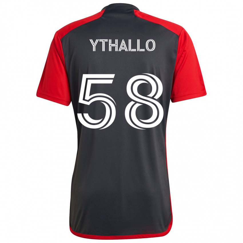 Damen Ythallo #58 Grau Rot Heimtrikot Trikot 2024/25 T-Shirt