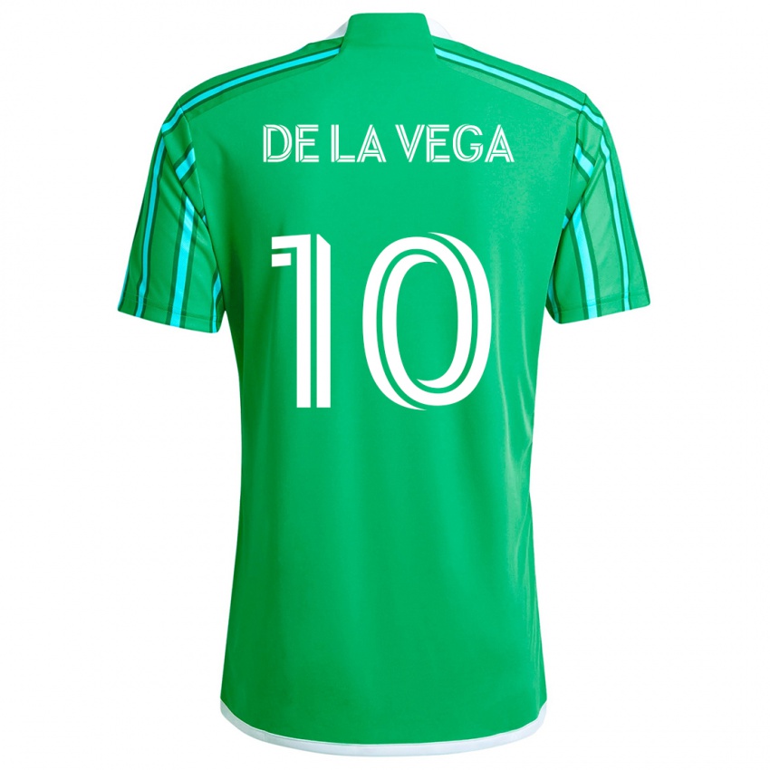 Damen Pedro De La Vega #10 Grün Weiß Heimtrikot Trikot 2024/25 T-Shirt