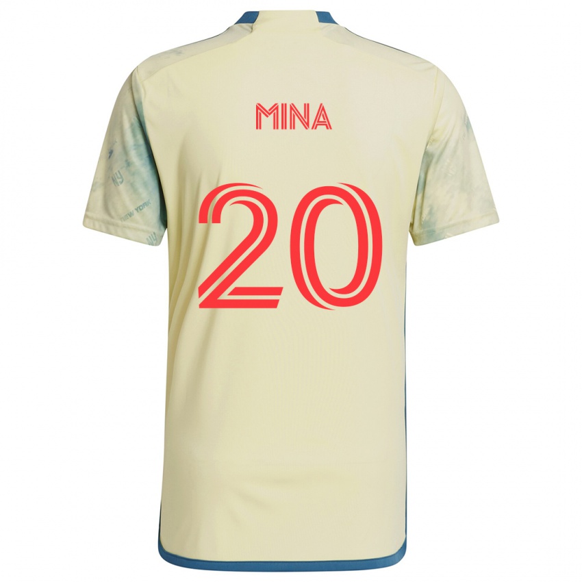 Damen Juan Mina #20 Gelb Rot Blau Heimtrikot Trikot 2024/25 T-Shirt