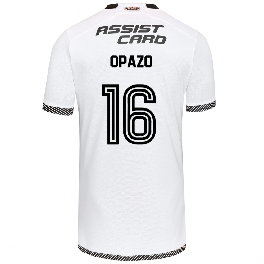 Damen Óscar Opazo #16 Weiß Schwarz Heimtrikot Trikot 2024/25 T-Shirt