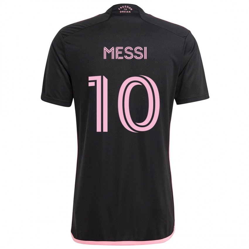 Damen Lionel Messi #10 Schwarz Auswärtstrikot Trikot 2024/25 T-Shirt