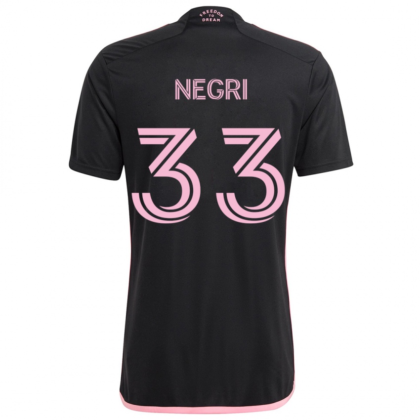 Damen Franco Negri #33 Schwarz Auswärtstrikot Trikot 2024/25 T-Shirt