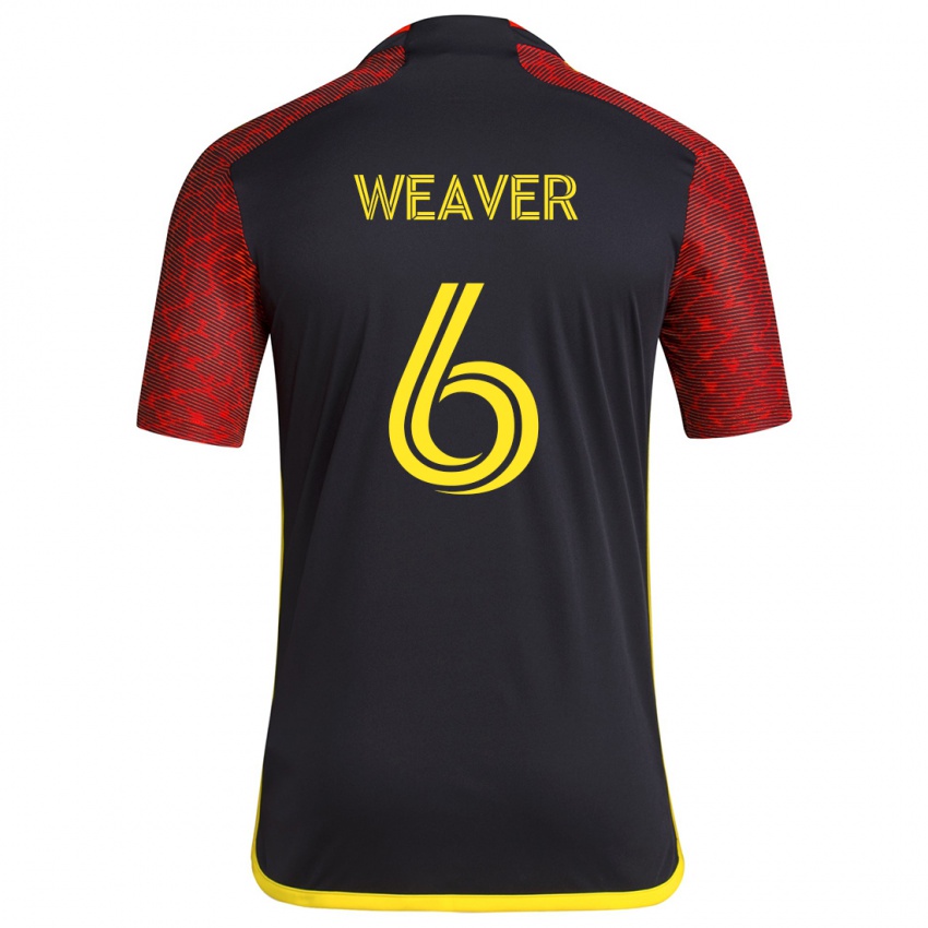 Damen Morgan Weaver #6 Rot Schwarz Auswärtstrikot Trikot 2024/25 T-Shirt