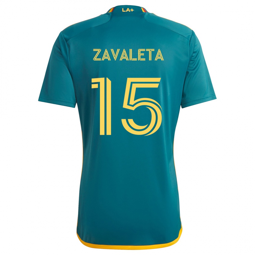 Damen Eriq Zavaleta #15 Grün Gelb Auswärtstrikot Trikot 2024/25 T-Shirt